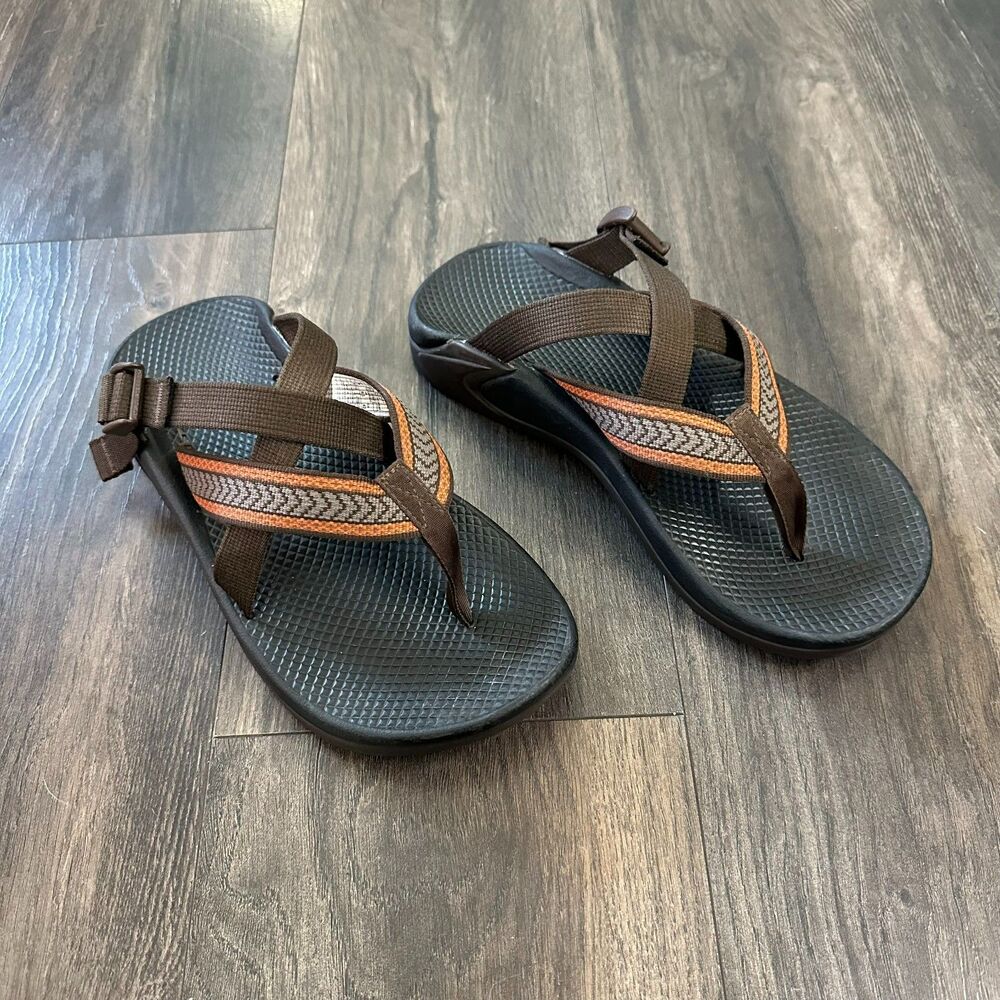 Chaco Sport Sandals Hipthong Ecotread Trek Rust Orange & Brown Hiking Shoe Sz 9
